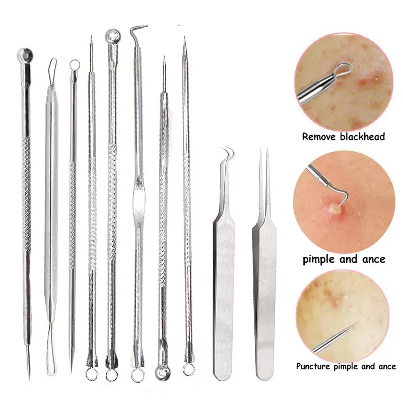 

NEW2023 Dot Pimple Blackhead Remover Tool Needles For Squeezing Acne Tools Spoon for Face Cleaning Comedone Extractor Pore Clean