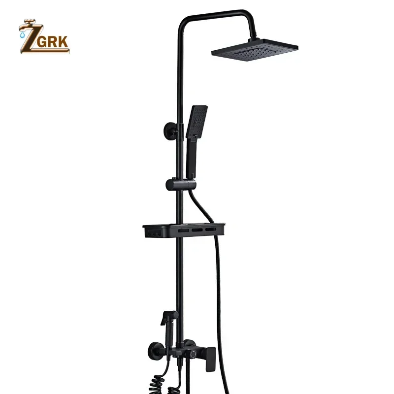 Черный душевой набор смеситель для душа в ванной комнате биде поворотный излив