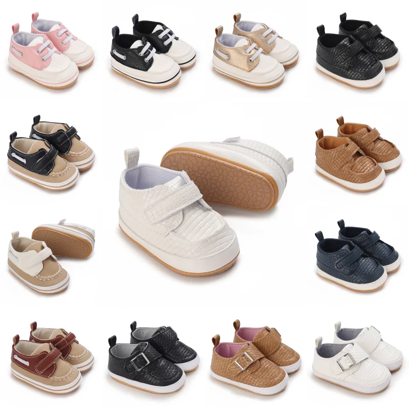 Обувь для новорожденных Баптист обувь для маленьких мальчиков Классическая Кожаная резиновая подошва Нескользящая обувь для малышей обувь для первых шагов