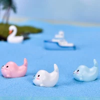 1 pcs resin narwhal diy cake decor gifts crafts micro landscaping seal figurine fish tank decor small statue exquisite swan