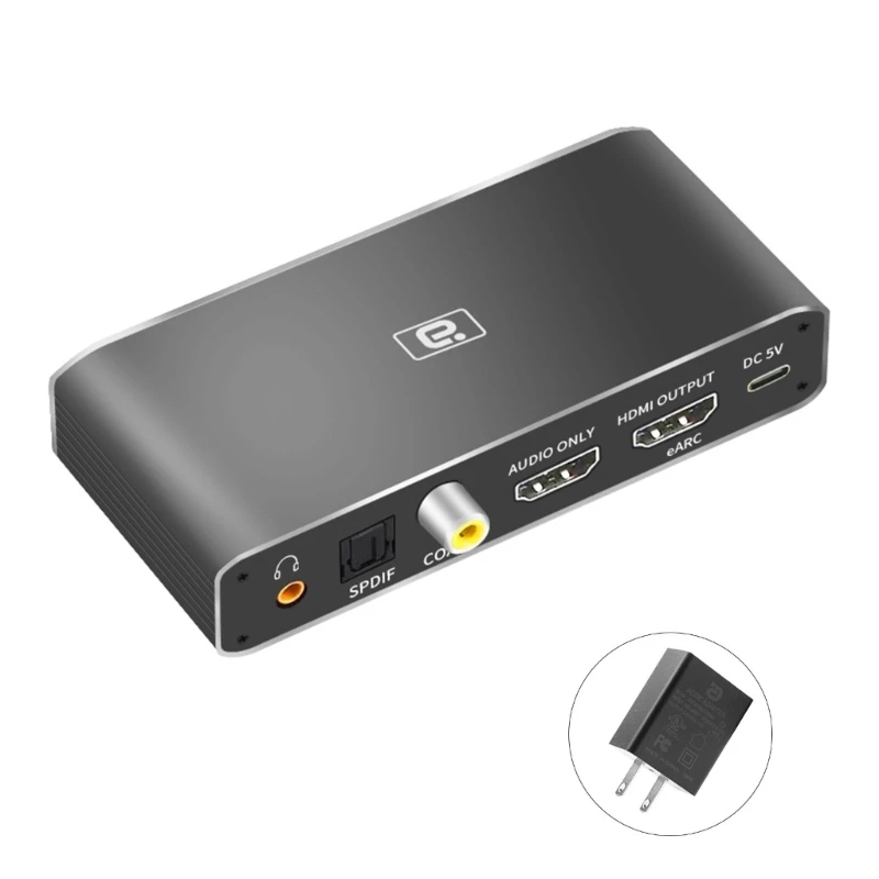 Фото HDMI-совместимый коммутатор с eARC для 5.1CH AT3 DTS Audio Splitter AUX Coaxial DAC Extractor to Amplifier & Speaker №5