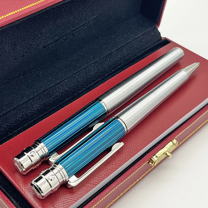 LAN CT Ballpoint Rollerball Pen Fine Pole Ballpoint Pen Blue Texture Metal Serial Number Writing Smooth Luxury Stationery