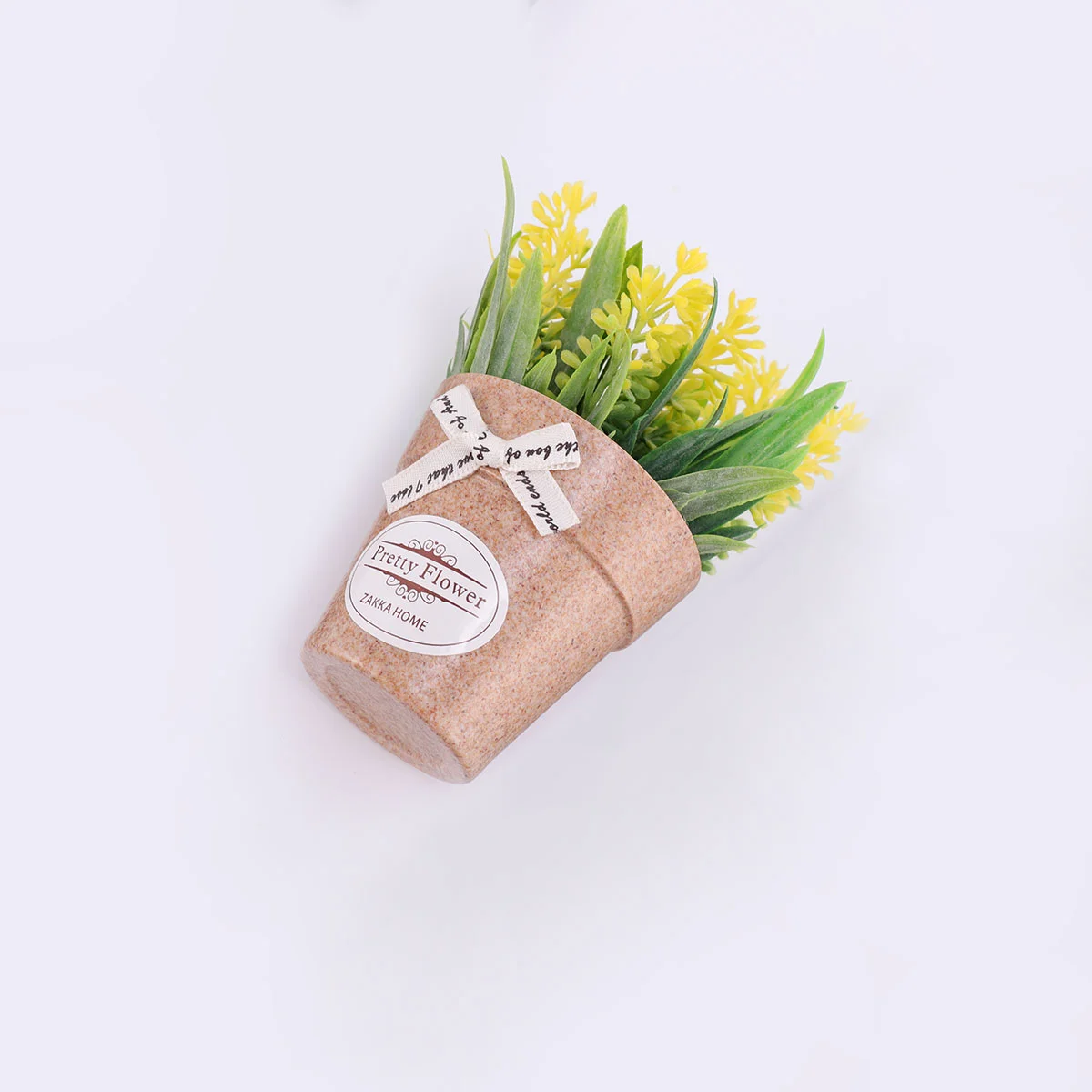 Поддельное растение в горшке украшение Базилик бонсай стиле кантри крытый