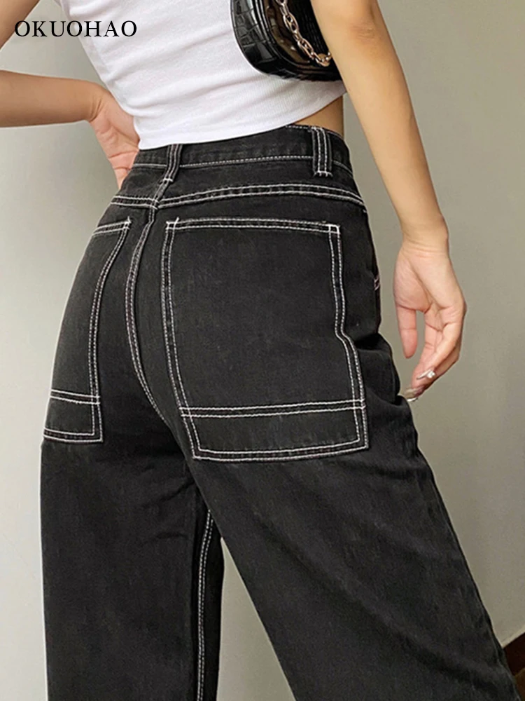 Женские модные джинсы брюки-карго мешковатые для мам джинсовые комбинезоны