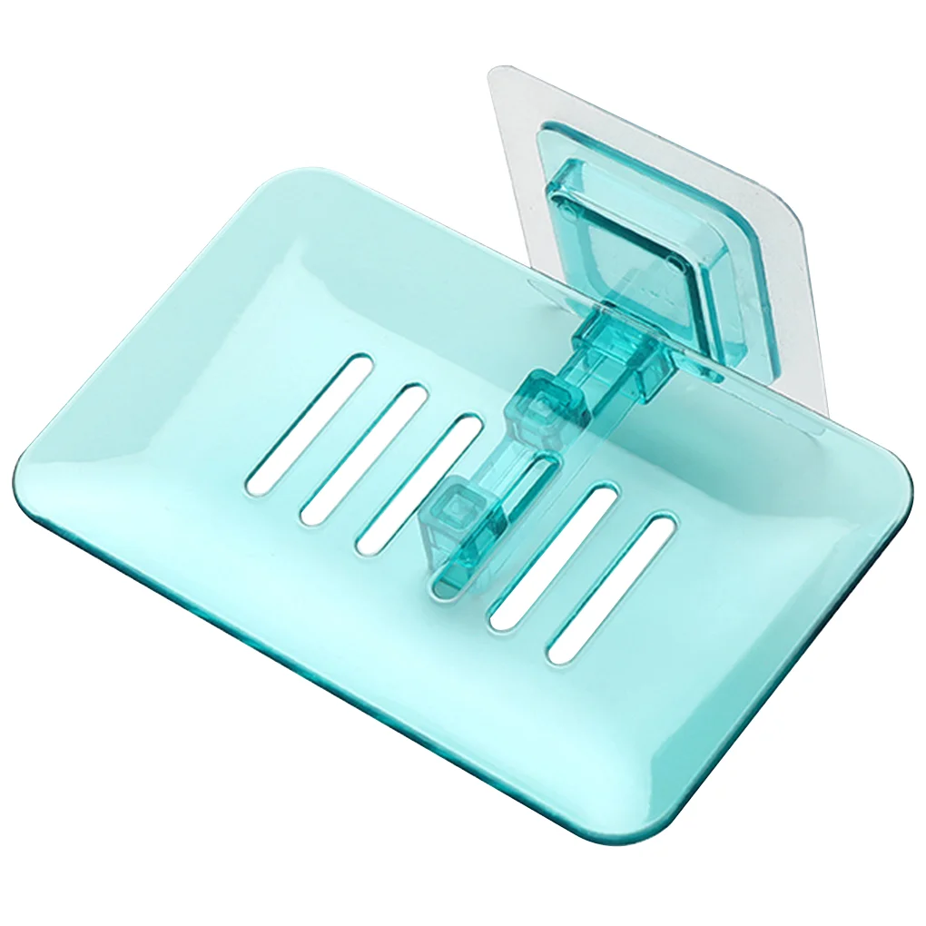 

RecabLeght Bathroom Shower Rail Soap Dish Drain For Soap Plastic Holder Tray Wall Mounted Kitchen Housekeeping Storage Organizer