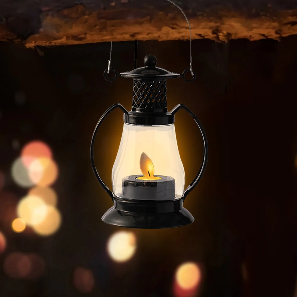 

Vintage Horse Lantern Camping Light Battery LED Candle Flame Portable Tent Oil Lamp LED Table Wedding Party Decoration Garden La