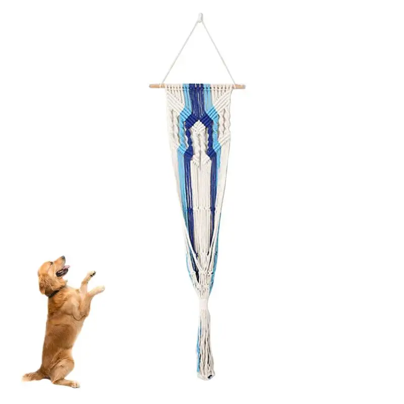 

Cat Swing Bed Macrame Bohemian Style Pet Cat Hammock Hand Woven Cat Suspending Bed Hang On Wall Ceiling Window Or Headboard For