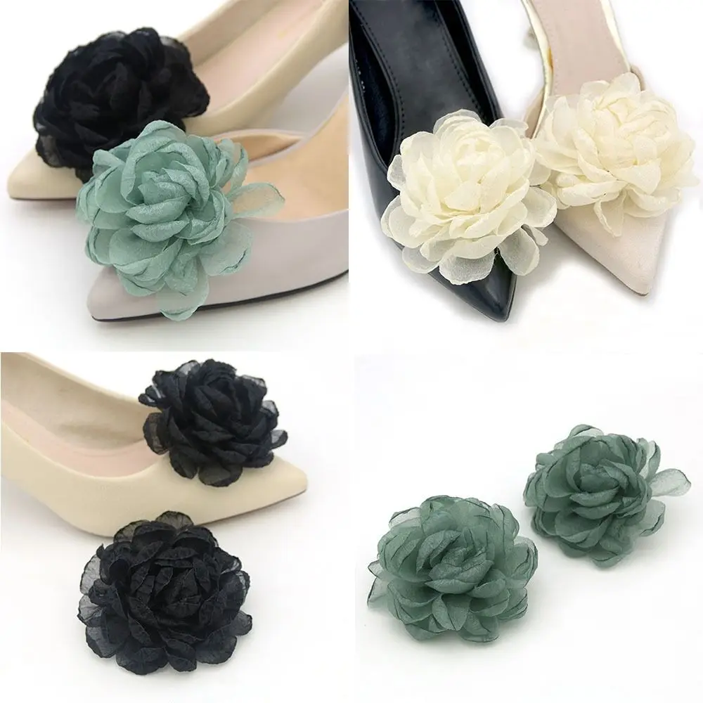 

2pcs Accessories High Heel Wedding Shoe Charm Buckle Bow Ribbon Clamp Shoe Decorations Clip Shiny Clips