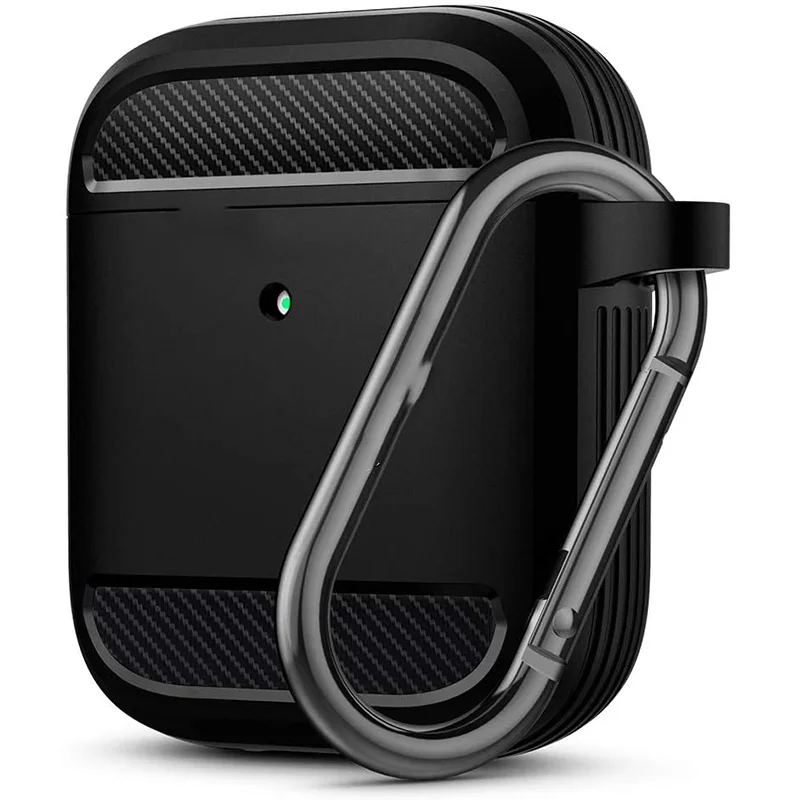

Carbon Fiber Pattern Earphone Caseprotector For Apple Case Cover For Apple 1/2 [Visible LED Light]