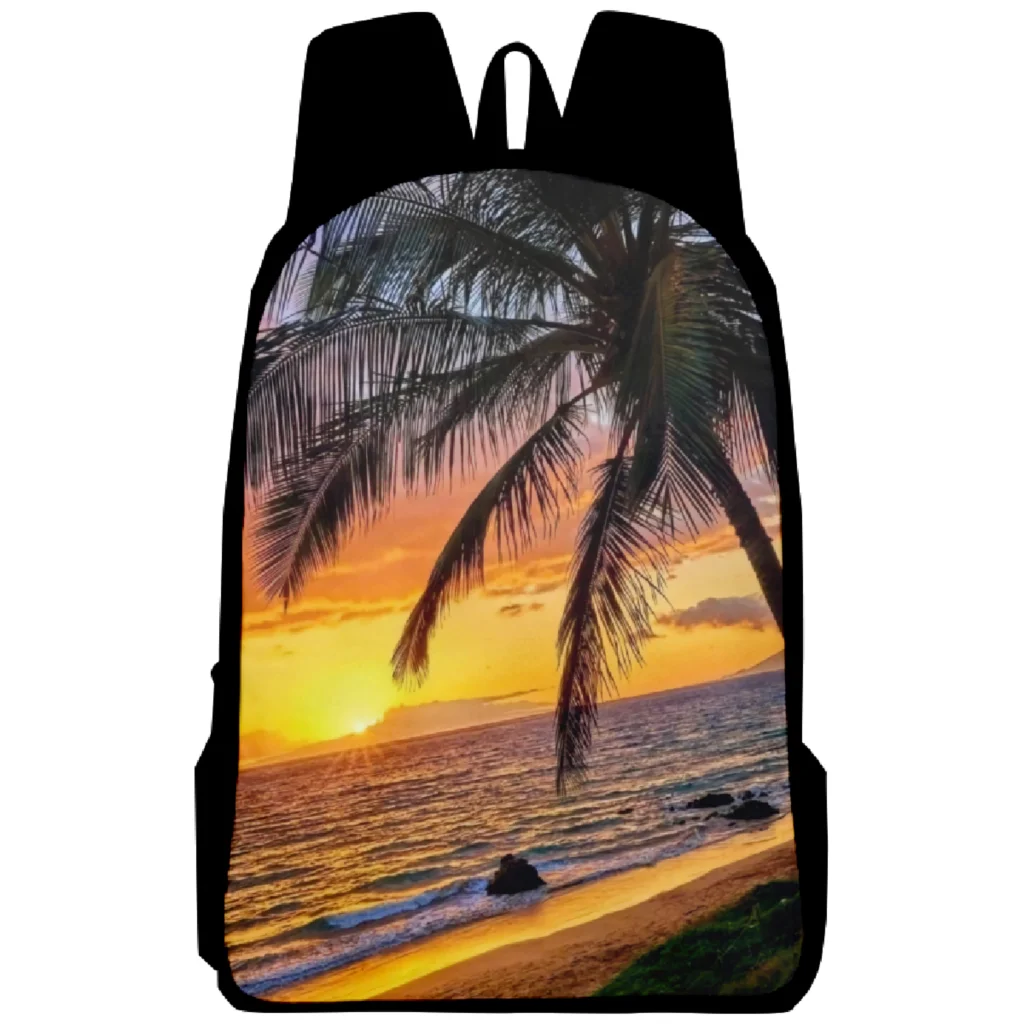 

Classic Trendy Coconut Tree Notebook Backpacks pupil School Bags 3D Print Oxford Waterproof Boys/Girls Laptop Backpacks