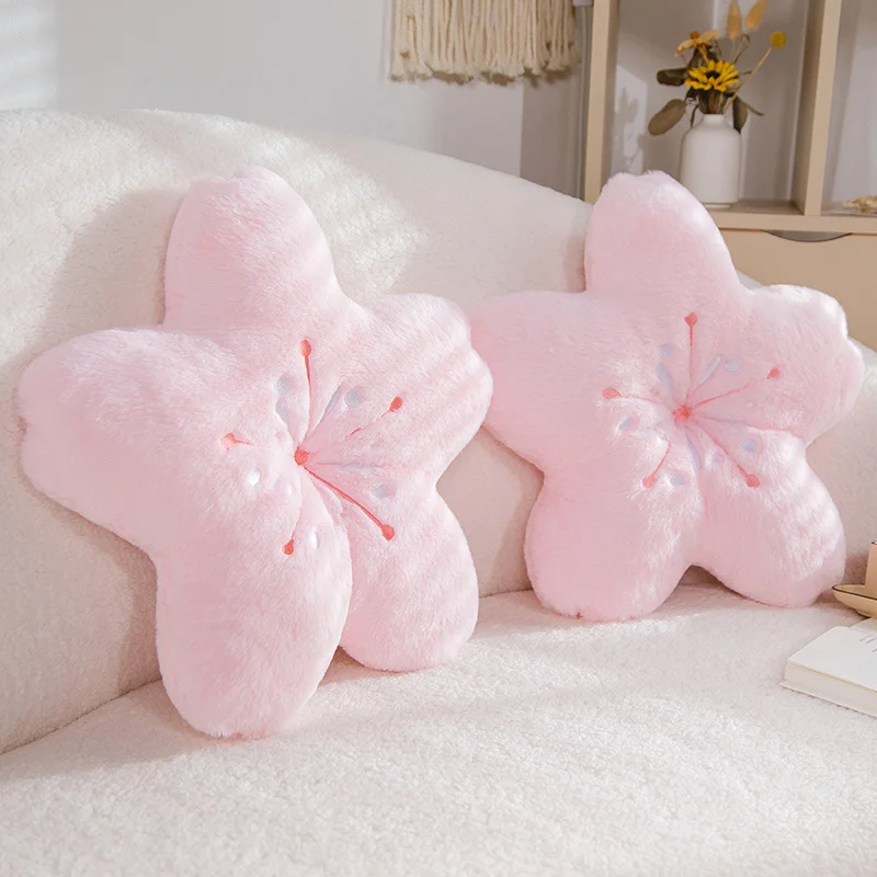 

2022 Popular High Quality Cherrys Blossom Sakuras Plush Pillow 45*45Cm Flower Shape Girl Bedroom Home Decor Sofa Soft Cushion