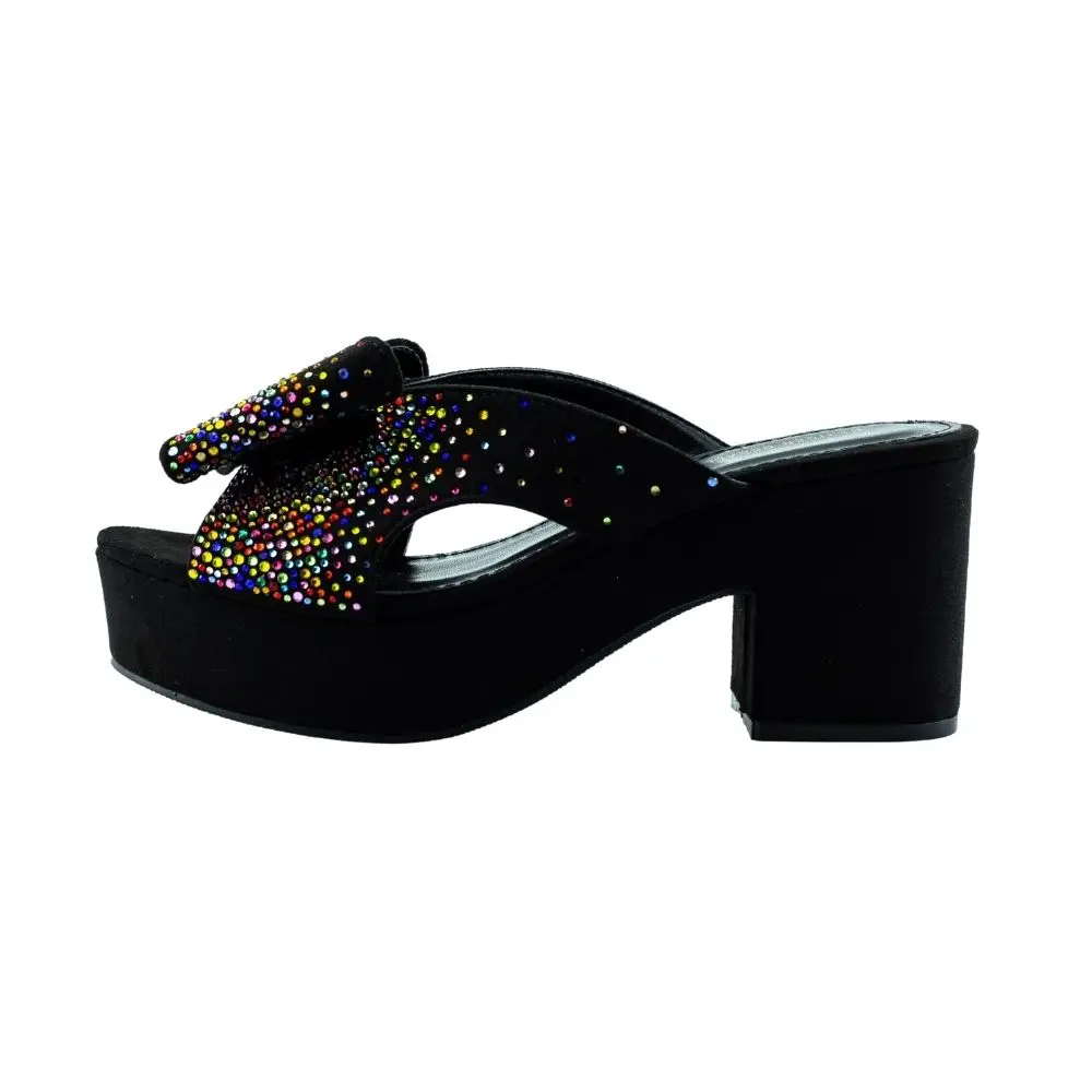 Top Brand Designer Pumps Heels High Quality Bling Bling Women Sandals Summer Mules 3CM Playform Chunky High Heels for Women NEW