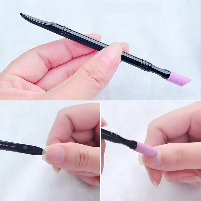 

5pcs Quartz Polishing Pen Nail Cuticle Hangnails Remover Washable Dead Skin Pusher Trimmer Manicure Nail Art Tool Grinding Rods