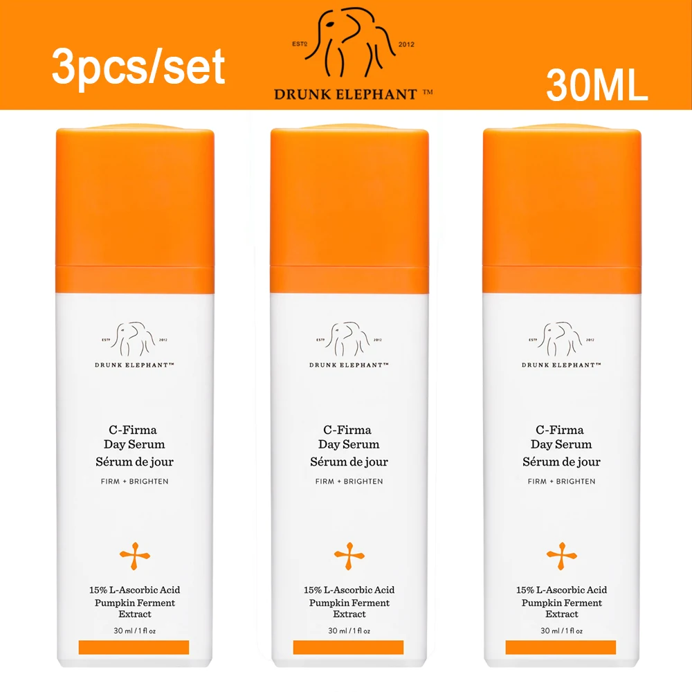 

3PCS/set 30ML Drunk Elephant C Firma Fresh Vitamin C Day Serum Firm+Visibly Brighten Improve Signs Of Photoaging Protect Skin