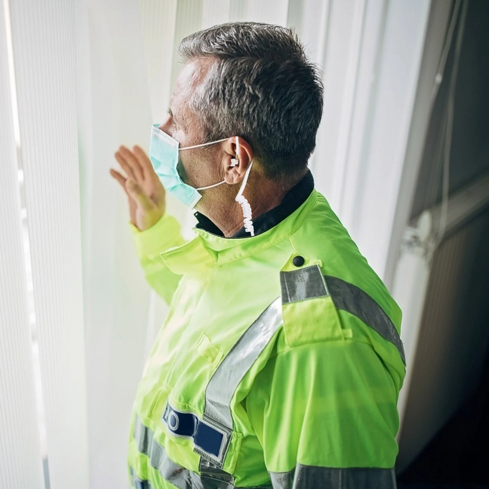 Tube Acoustic Earpiece Walkie Talkie Headset Earphones Replacementsclear Coiled Tubes Wired Coil Single Listening Portable