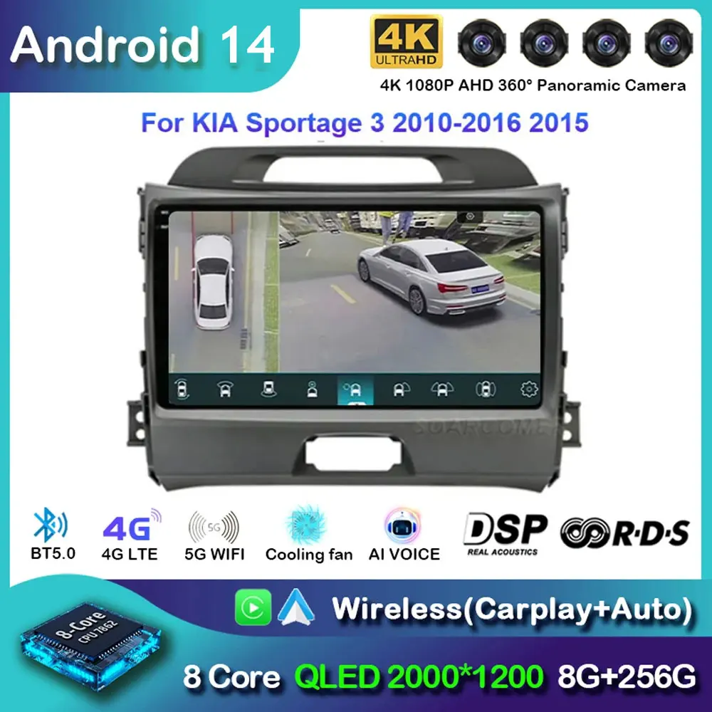9-дюймовый для KIA Sportage 3 2010-2016 Автомобильный радиоприемник Видео Мультимедийный