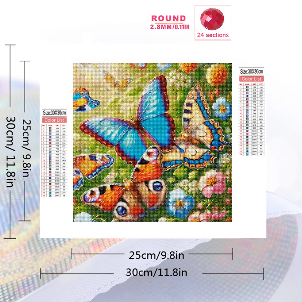 AZQSD мозаика в виде алмазной бабочки 5D Wer Полный Круглый ромашки полный комплект