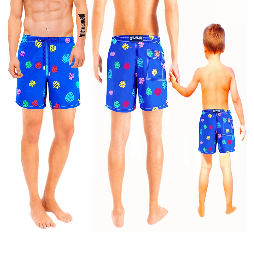 2022 Turtles Brand Brevilepullquin Kids Swimwear Swimtrunks Vilebre Boys Beach Board Shorts Children's Clothing 100% Quick Dry