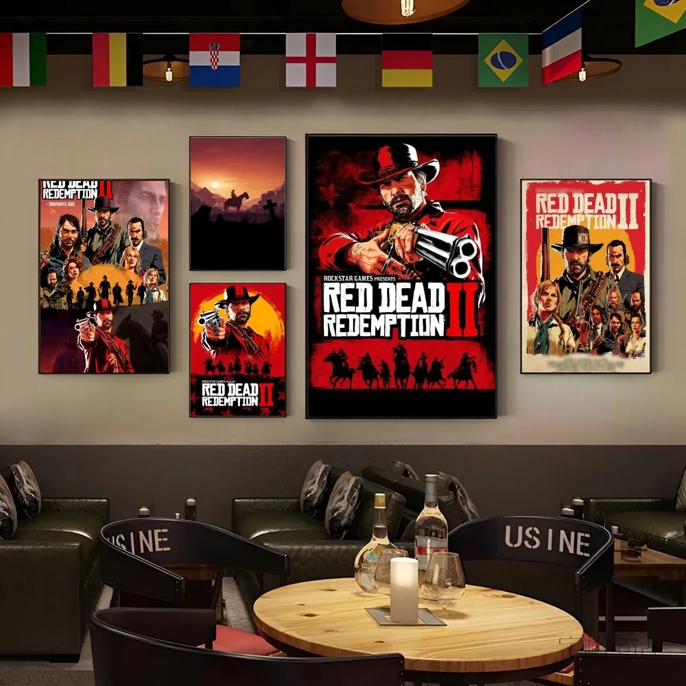 1 Шт. Red Dead Redemption 2 Игровой Плакат Наклейка Самоклеящаяся Водостойкая Бумажная На