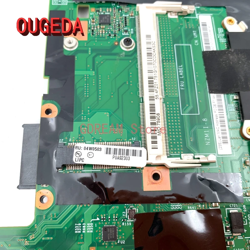 Материнская плата OUGEDA 04W0503 63Y1583 63Y1481 63Y1483 75Y4066 60Y5713 для ноутбука LENOVO Thinkpad T410 T410I HM55