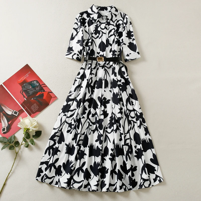 

Красное Облегающее Платье-миди RoosaRosee с цветочным принтом, с поясом и коротким рукавом, модное белое платье для вечеринки, женское платье, 2022