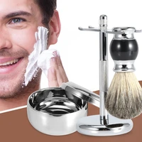 shaving brush and bowl shaving bowl kit men shaving tool stand holder faux badgers hair brush alloy soap mug bowl kit