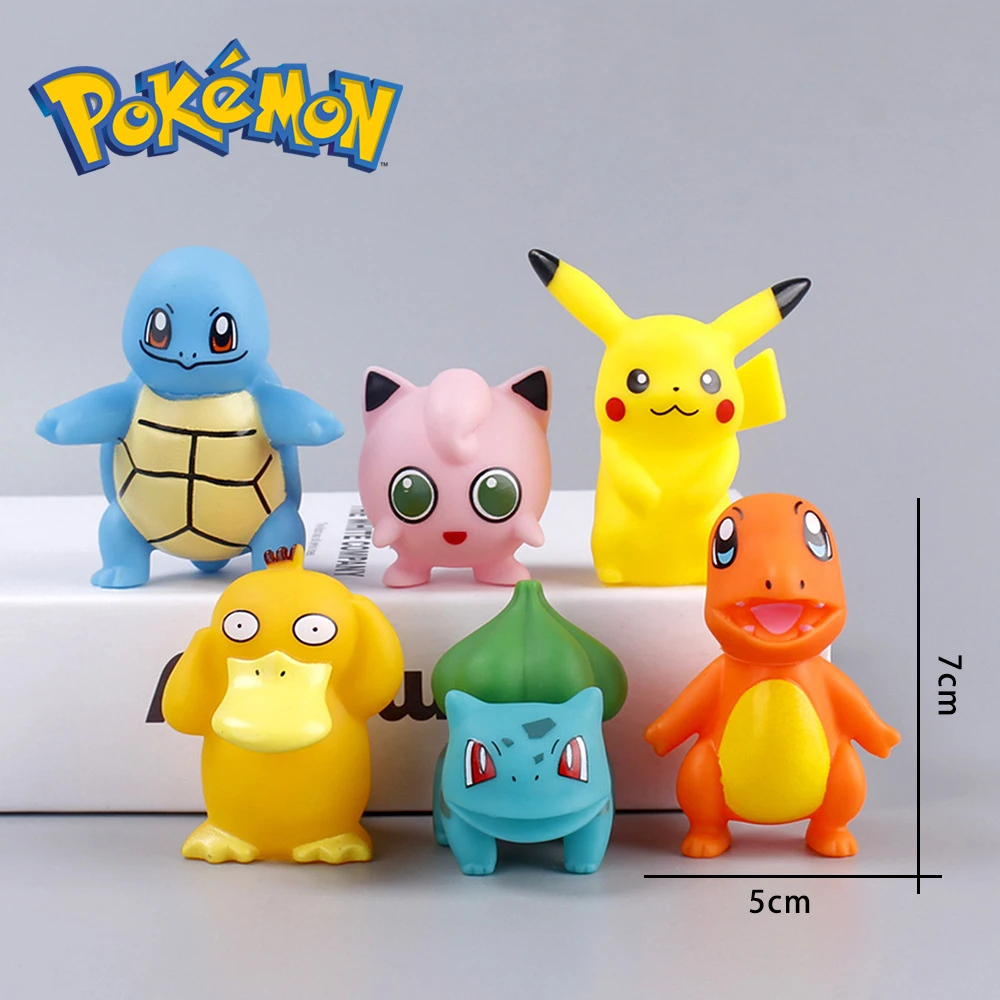 

Pokemon Anime Pikachu Bulbasaur Charmander Squirtle Eevee Snorlax Cartoon Figures Vocal Bath Toy for Kids Baby Bathroom Toys