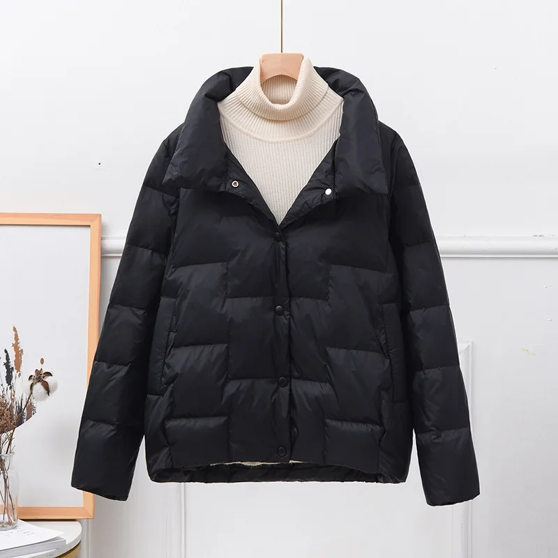 2021 New Women Short White Duck Down Coats Female Loose Ultra Light Windproof Parkas warm Casual Puffer Jacket Outwear fashion