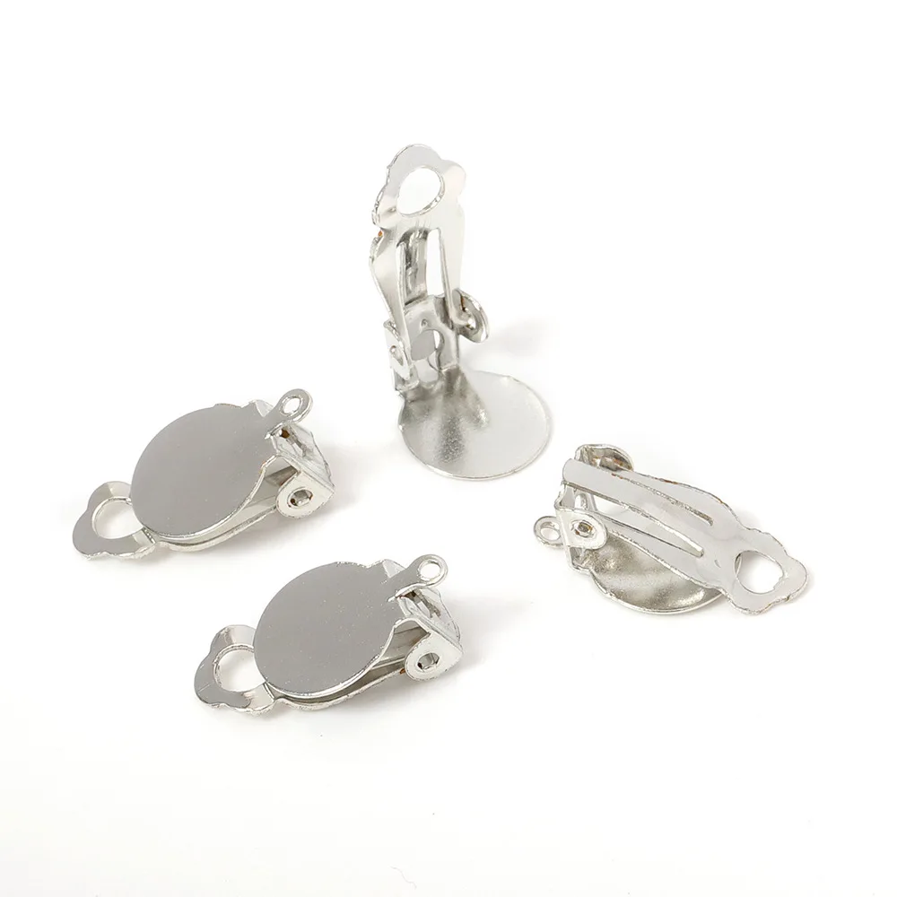 

New 10Pcs/Lot 10mm NO Piercing Earrings Clips Fit Ear Jewelry Accessory Blank Base Settings Craft DIY Making Findings Supplier