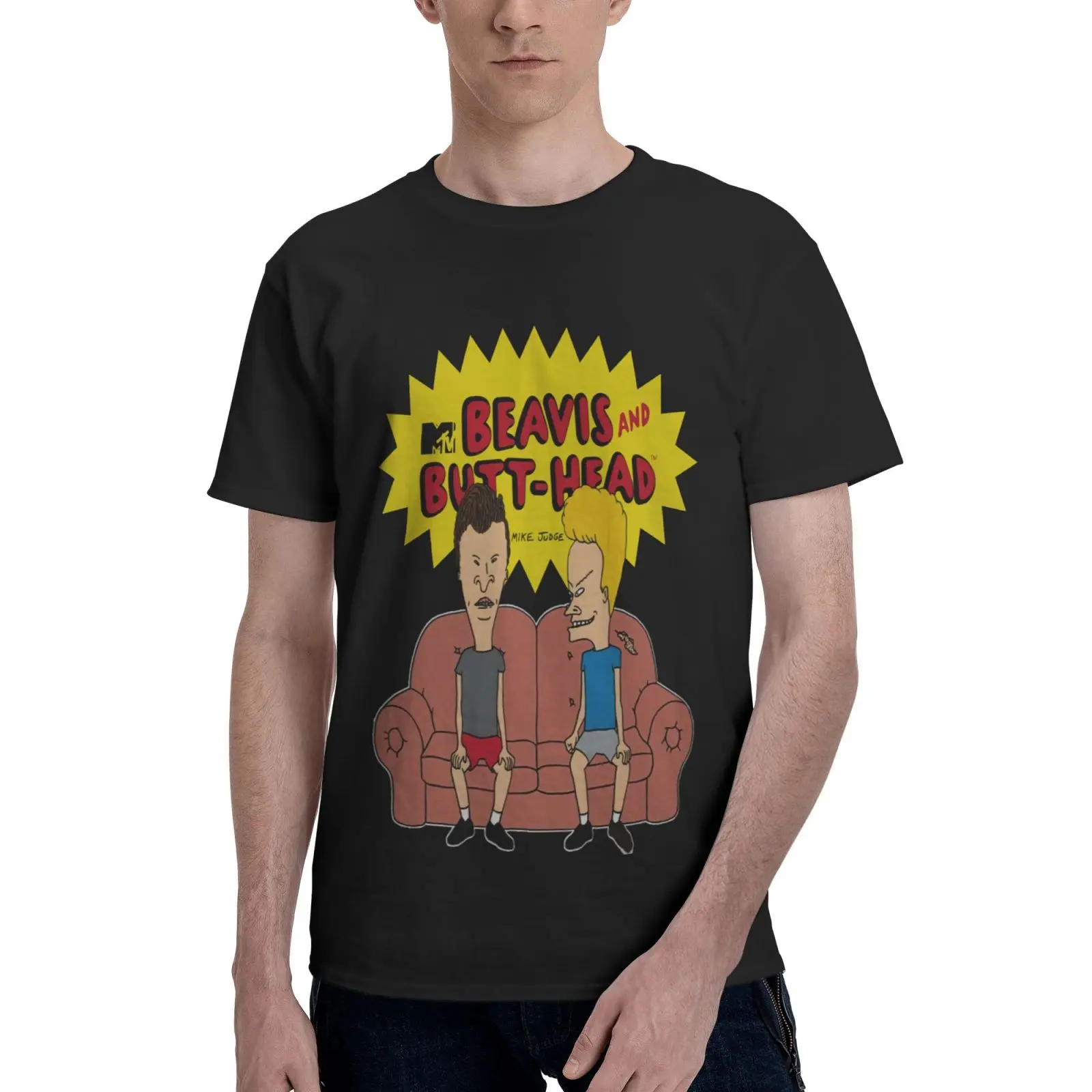 

Beavis And Butthead Sitting Couch Mtv Men T-Shirt T Shirt For Men Top Anime Clothes Men's T-Shirt Shirts For Men Men's T-Shirt