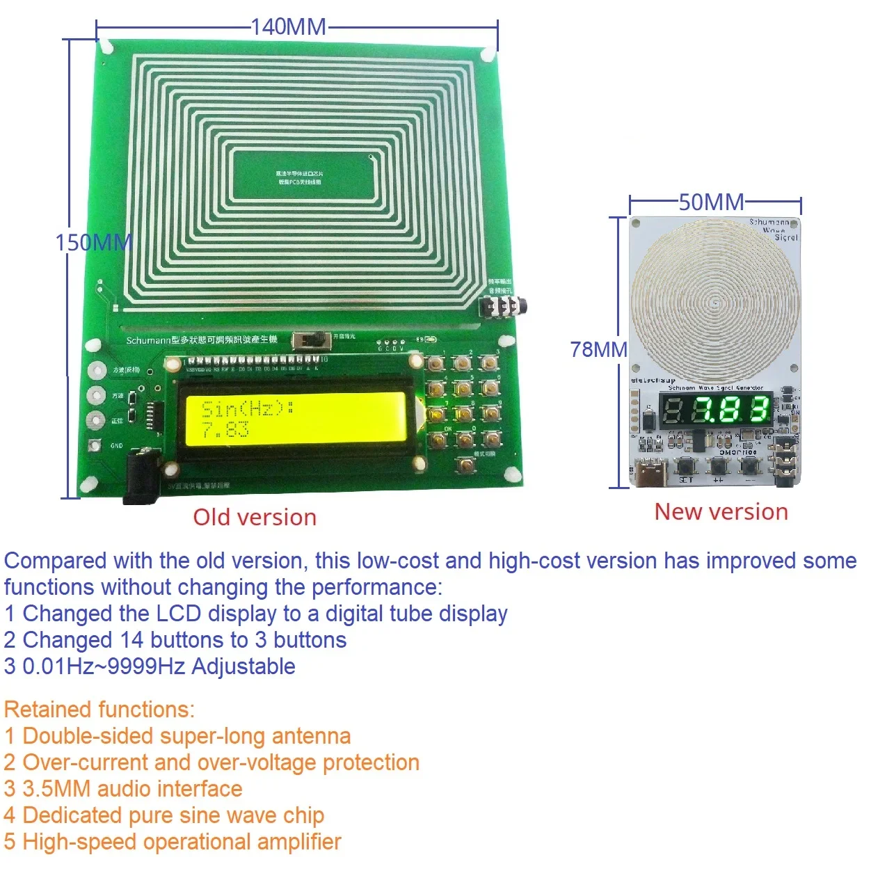 Mini 7 83 Гц резонансы Шуманна 0 01 ~ 9999 генератор синусоидальных сигналов для