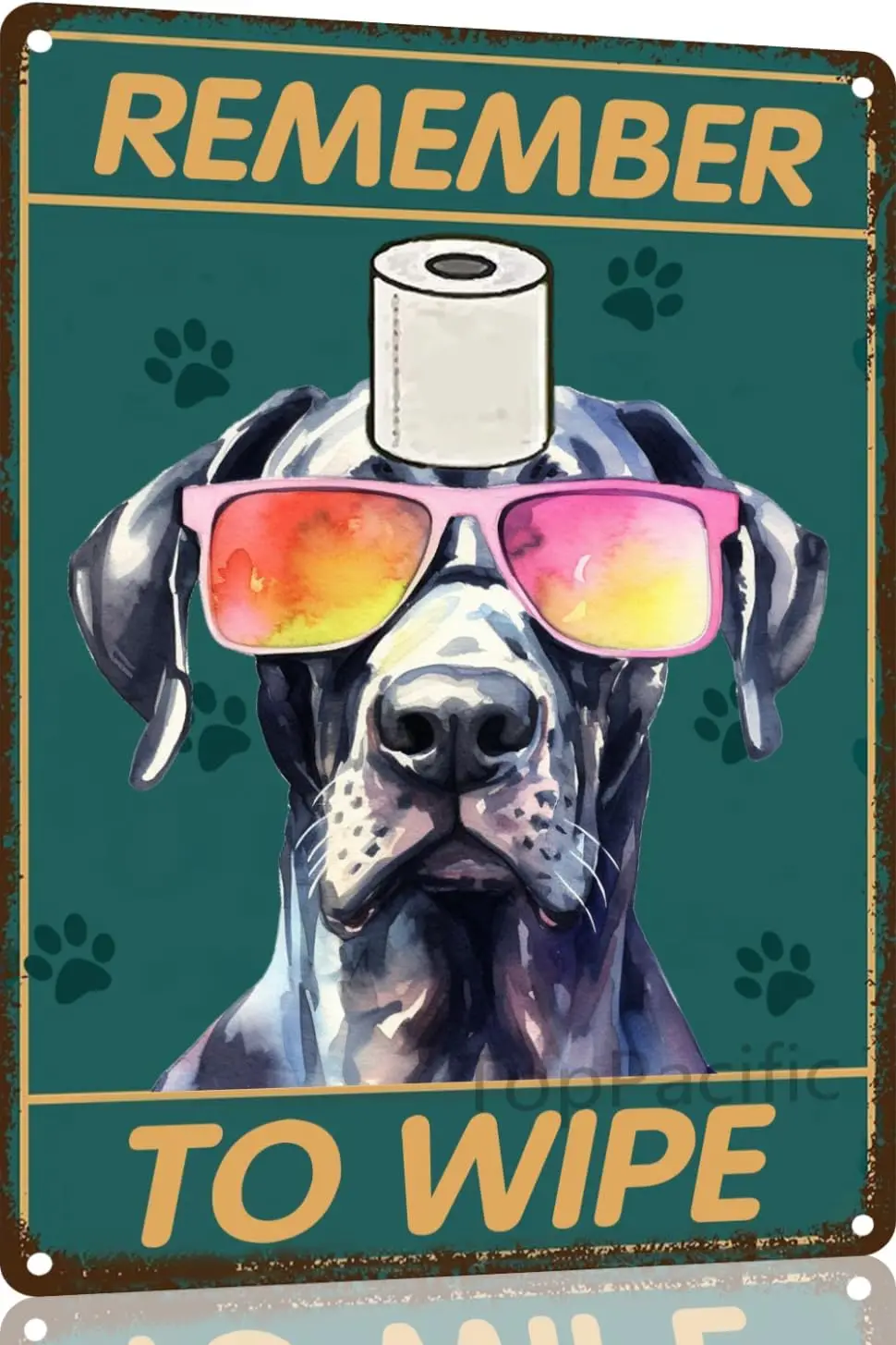 Gret Dne Bthroom Wll Decor gret Sgns Metl Tn Sgn - Remember Wpe 128 nches Poster Funny Bthro