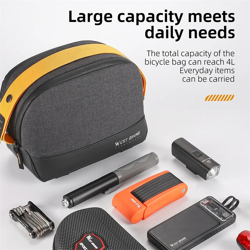 WEST BIKING портативная Передняя сумка для велосипеда 4 л вместительная на руль
