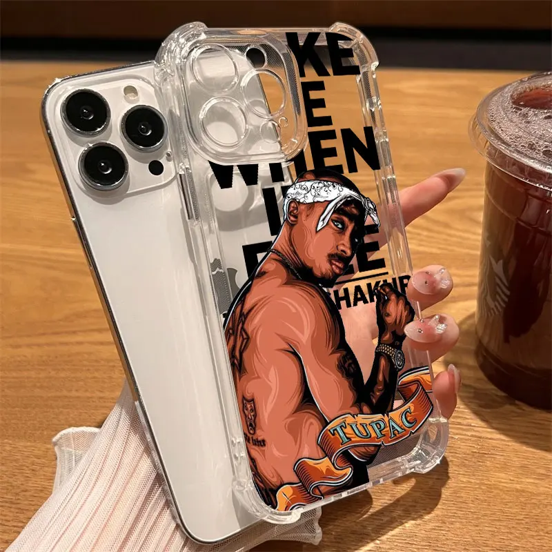 Фото Чехол для телефона Tupac Rapper 2PAC, прозрачный для iPhone 17 16 14 15 11 12 13 Pro Max 16E 15 16 Plus 17 Air SE4 17PM, мягкий противоударный чехол №3