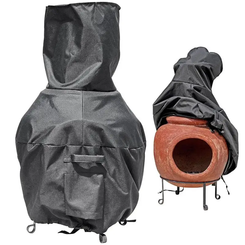 

Outdoor Stove Cover 210D Waterproof Patio Firepits Protect Cover Heavy Duty Firepit Cover Round Full Coverage For Patio Outdoor