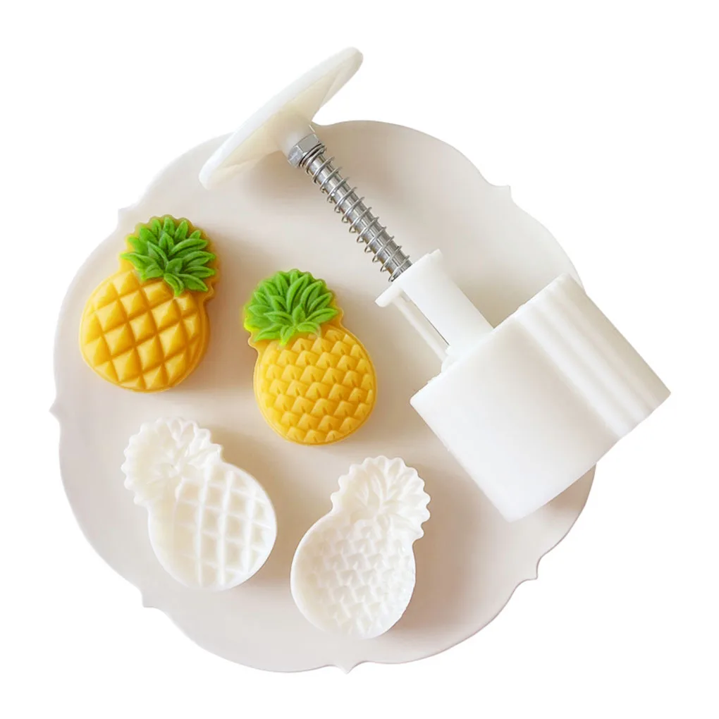 

Форма moonторт ABS портативные 2 штампа с ананасами Ручной пресс форма для печенья Луна для торта кондитерские изделия для середины осени празд...