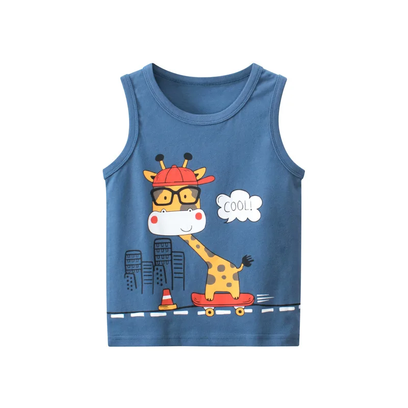 

Kids Baby Boys Vests T Shirts Children Summer Vest Print Cartoon Toddler Kid Boy Girl Tops Clothes Cotton Tees for 2-8 Y