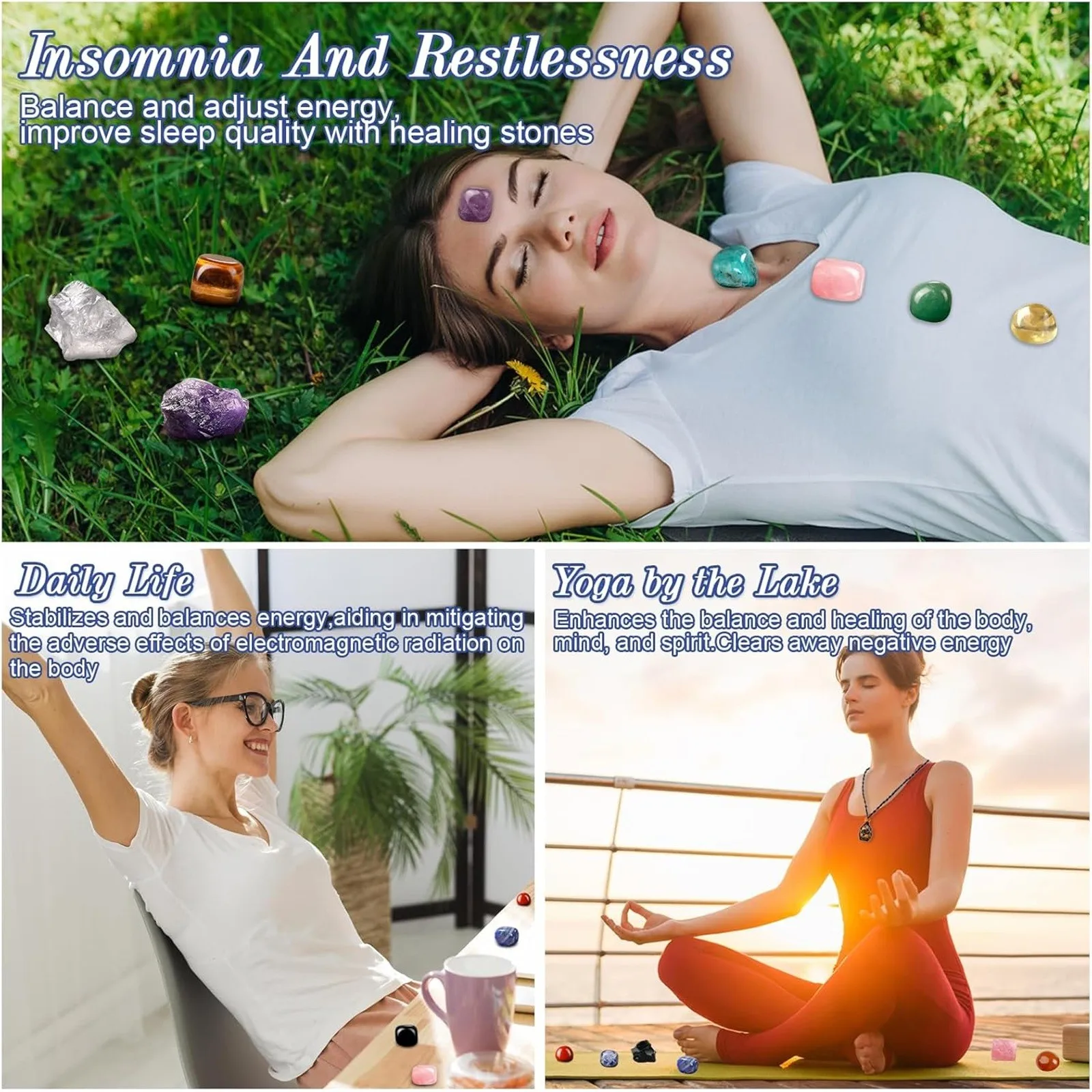 24 шт. натуральный камень кристалл драгоценный чакры целебный кварц минеральный