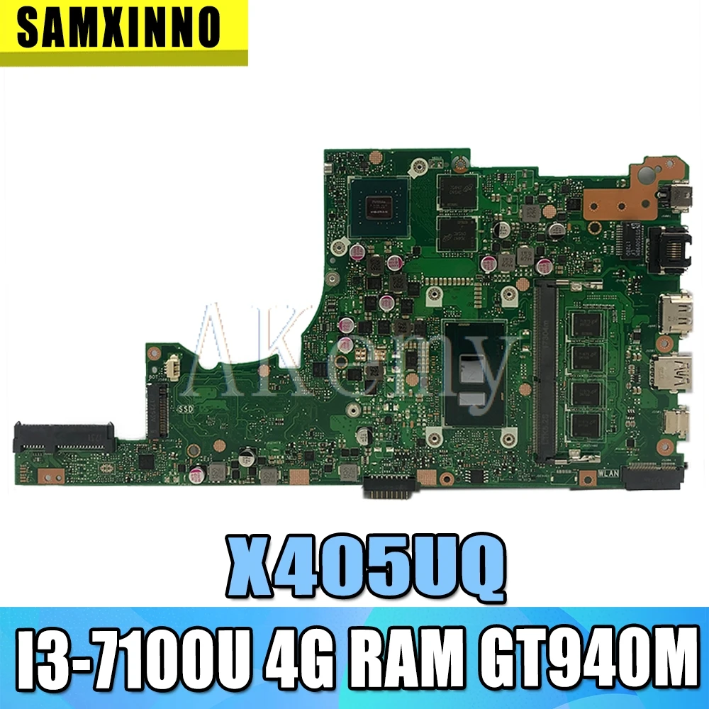 

Akemy X405UQ Motherboard For Asus X405U X405UN X405UR X405URR X405URP X405UQ X405UF Laotop Mainboard with I3-7100U 4G RAM GT940M