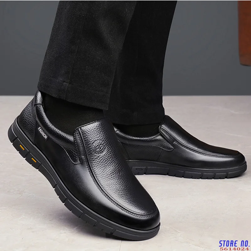 

2020 Men's Genuine Leather Shoes Head Leather Soft Anti-slip Rubber Loafers Shoes Man Casual Shoes Zapatos Hombre