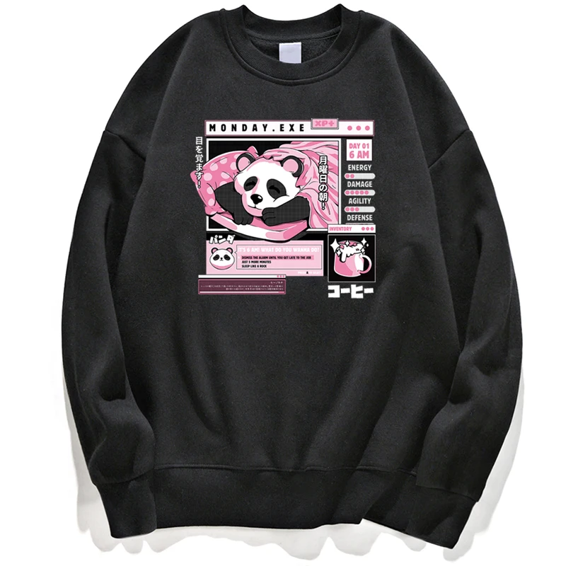 

Panda Monday Exe Funny Hoodie Sweatshirts Men Cute Sweatshirt Jumper Hoody Hoodies Streetwear Winter Autumn Pullover Crewneck