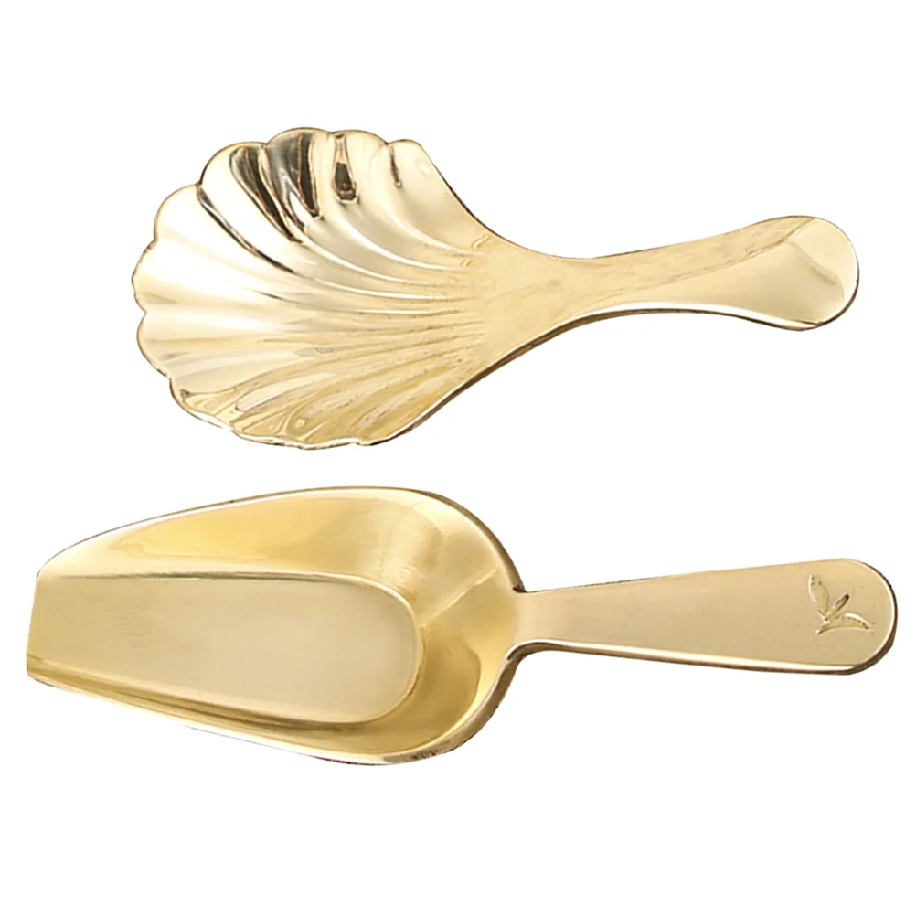 

Scoop Salt Brass Tea Mini Scoops Spoon Sugar Seasoning Spoons Teaspoons Bath Ice Coffee Bean Leaf Scooper Measuring Loose Cream