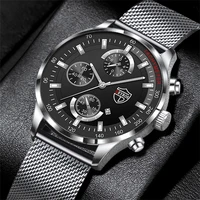 montre homme luxury mens watches stainless steel mesh belt quartz wrist watch men business casual leatherwatch relogio masculino