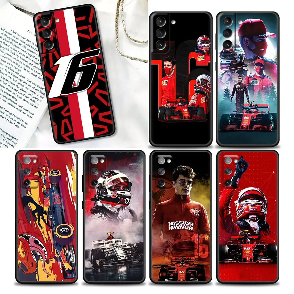

For Galaxy S23 Case For Samsung Galaxy S23 S22 S21 S20 Fe S7 S8 S9 S10e Plus Ultra Silicone Case Cover Charles Leclerc Number 16