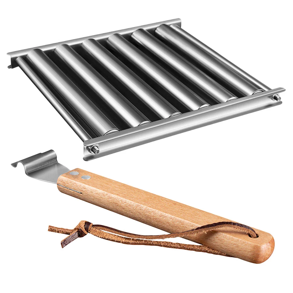 

Outdoor Grill Sausage Fold Bbq Stand Stainless Steel Barbecue Roller Holder Camp Fire Grills Racks Porta hot dog