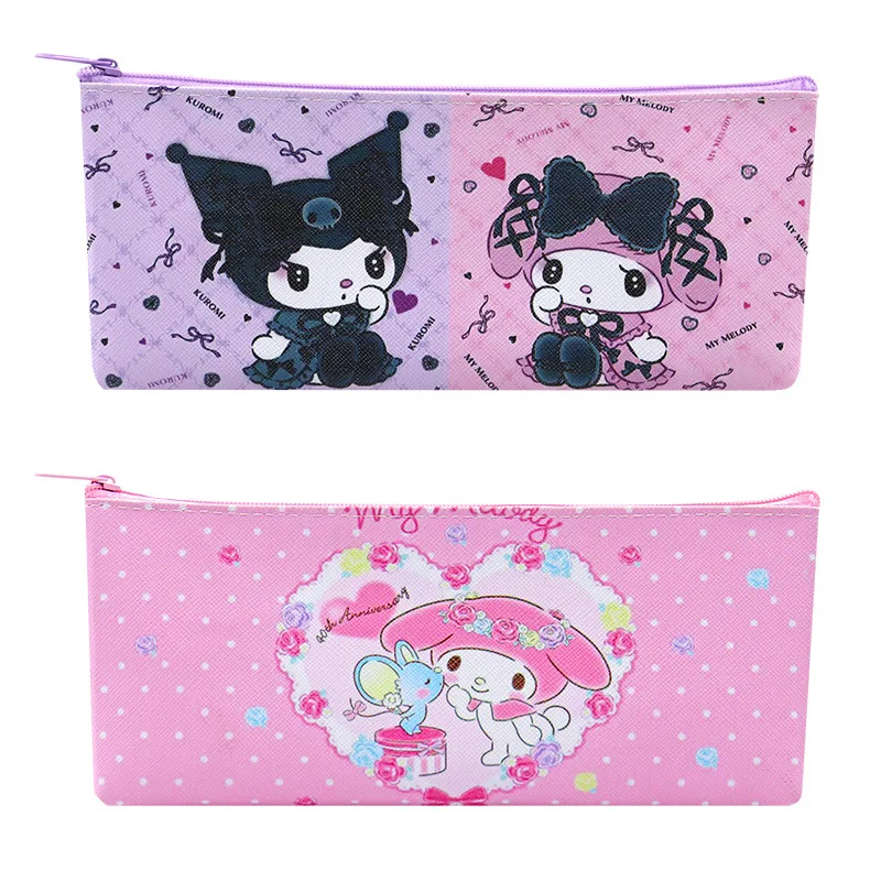 

Kawaii Sanrio Kuromi Pu пенал на молнии мультяшный My Melody Cinnamoroll канцелярская коробка для студентов большой емкости Пенал чехол