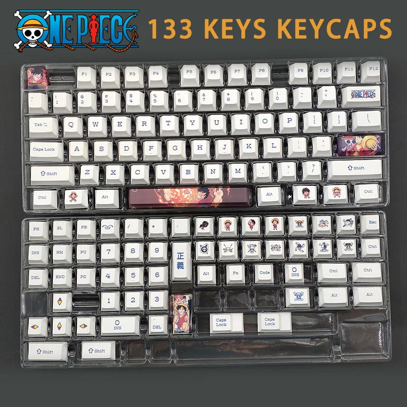 Игровые колпачки для клавиатуры Cherry MX с аниме «соломенная шляпа», 133 клавиш