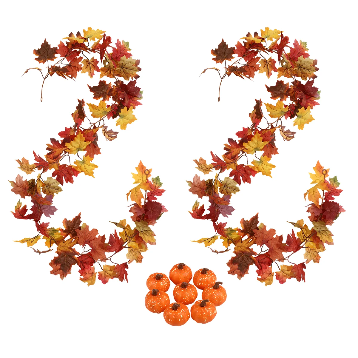 

2pcs Fall Garland Maple Leaf, 6ft/ pc Artificial Fall Foliage Garland Fall Leaves Vine Stimulation Maple Wreath Maple Leaves