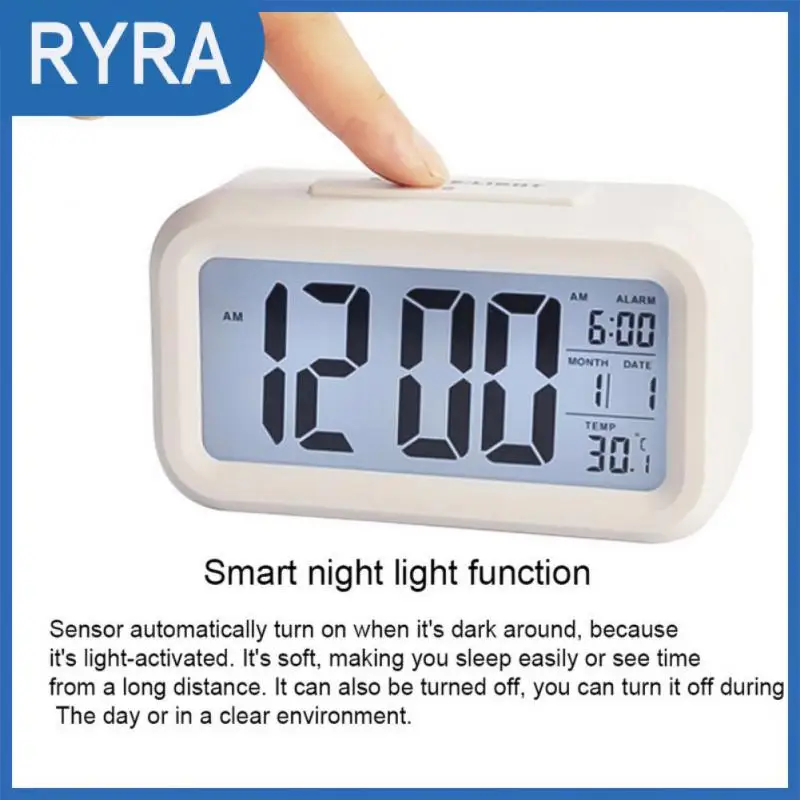 

Электронные настольные мини-часы с термометром и цифровым дисплеем, светодиодные цифровые часы, креативные часы с будильником, домашние эл...