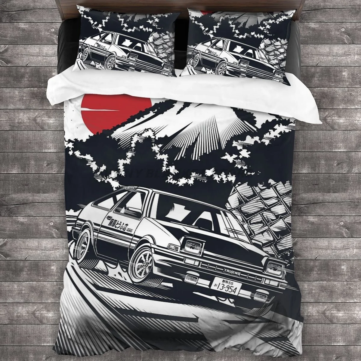 

Initial D Takumi Fujiwara Hachiroku Downhill Attack! AE86 Trueno Bedding Set Duvet Cover Pillowcases Comforter Bedding Sets